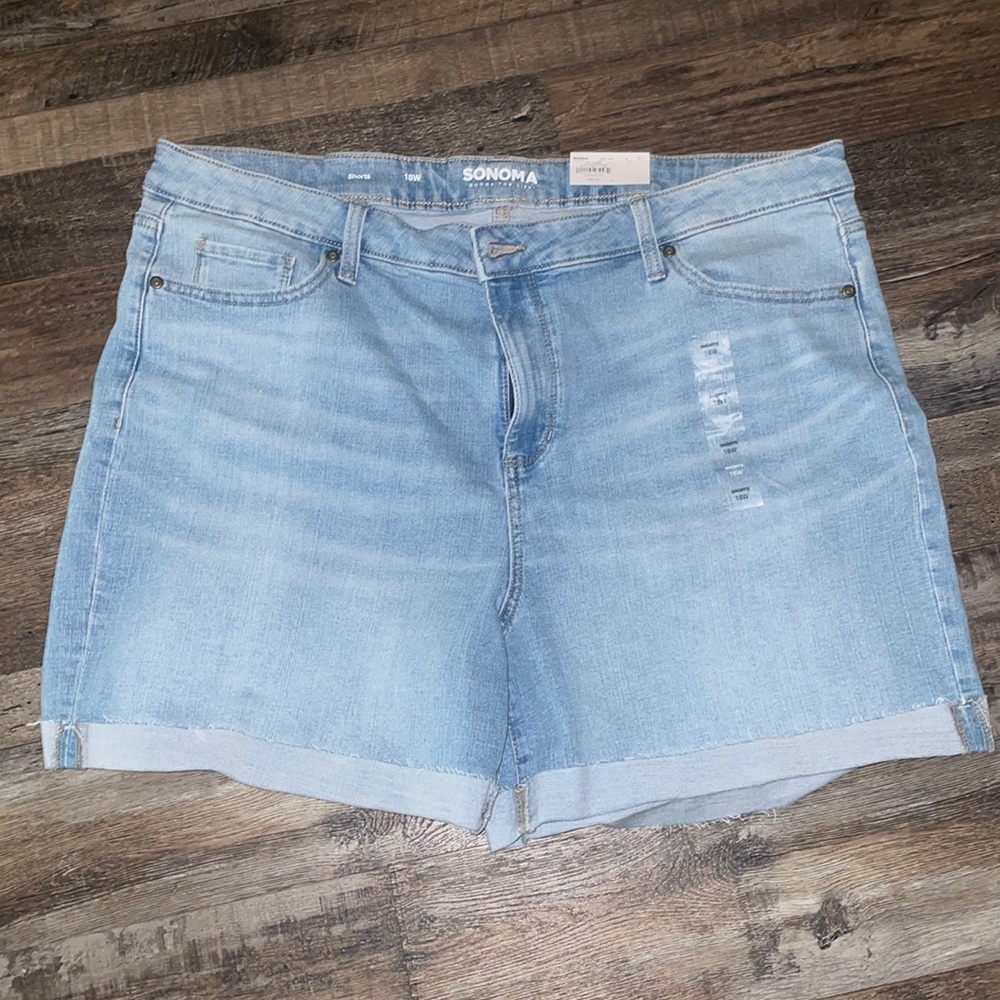 Sonoma plus size high waisted denim shorts